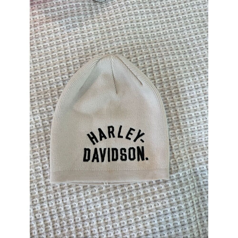 Harley Davidson Kids Gray Embroidered Logo Knitted Beanie Hat Size 2-4T